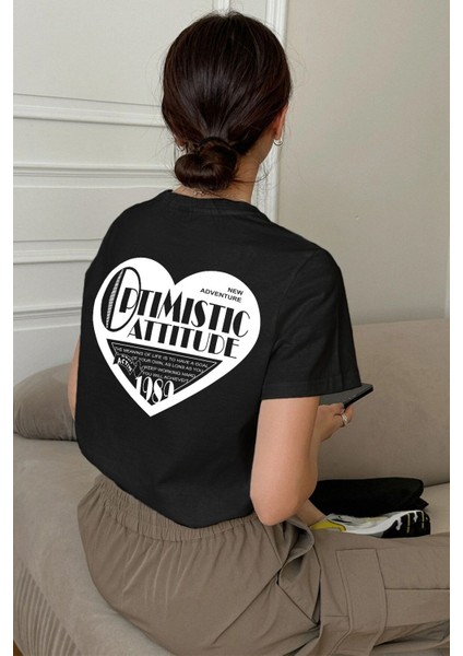 Unisex Optimistic Baskılı Tasarım Tshirt
