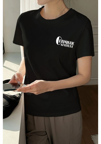 Unisex Optimistic Baskılı Tasarım Tshirt
