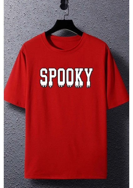 Unisex Spooky Baskılı Kısa Kol T-Shirt