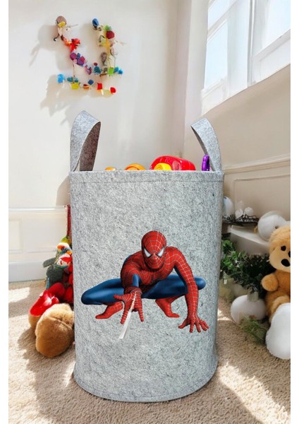Unisex Örümcek Adam Bebek Çocuk Odası Düzenleyici Saklama Kutusu Oyuncak Kirli Sepeti 40X35 cm