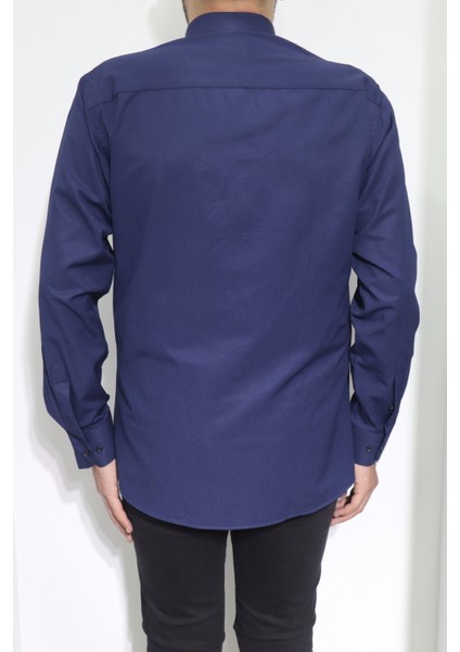 Fistan Store Erkek Armürlü Spor Kesim Dar Kalıp Cepsiz Uzun Kollu Yazlık Gömlek modelleri