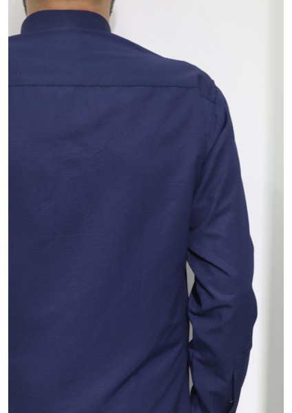 Fistan Store Erkek Armürlü Spor Kesim Dar Kalıp Cepsiz Uzun Kollu Yazlık Gömlek fırsatları