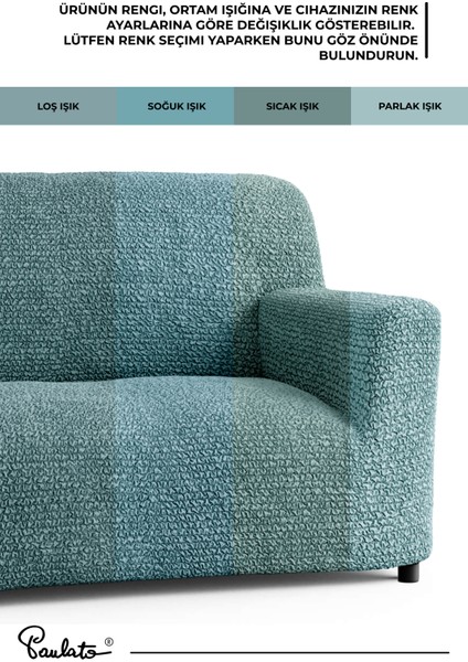 Lastikli Esnek ve Yıkanabilir 2 Kişilik Koltuk Örtüsü Çekyat Kanepe Kılıfı - Turkuaz fırsatları