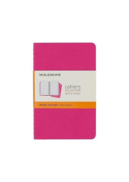 Moleskine Çizgili Cahier Not Defteri 3'lü Set Cep Boy Kinetik Pembe