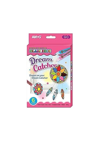 Amos GD10P6DC Cam Boyası, Sökülebilir, 10.5 Ml, 6 Renk + 1 Kontur