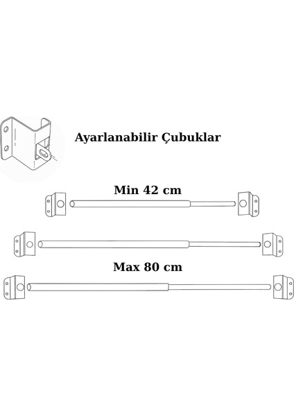 -5 Adet Tek Çubuklu (42 Cm-80 Cm Arası Ayarlanabilir Genişlik) Pencere Güvenlik Bariyeri, Çocuklar İçin Pencere Güvenlik Sistemleri, Portatif Pencere Korkuluğu. fiyatları