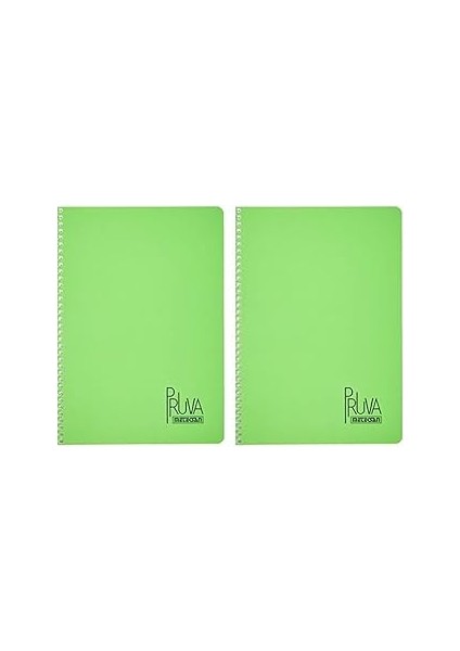 Meteksan Pruva A4 Pet Spiralli Karton Kapaklı Defter 144 Yaprak - Çizgili - Yeşil 2li Paket