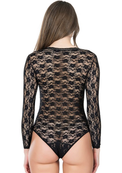 Derya Kurşun Bisiklet Yaka Dantelli Çıtçıtlı Kadın Body 327 fiyatları