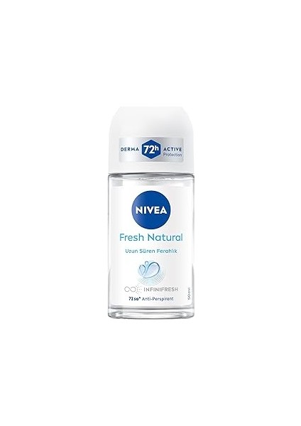 Kadın Roll On Deodorant Fresh Natural 50 Ml, 72 Saat Anti-Perspirant Koruma,okyanus Özleri,al