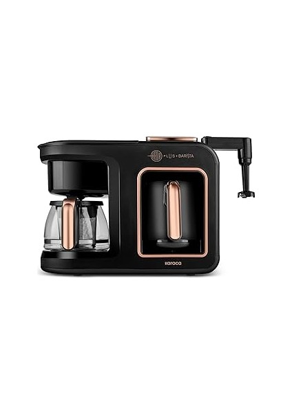Hatır Plus Barista 6 In 1 Latte Cappucino ve Közde Türk Kahvesi Makinesi Black Copper