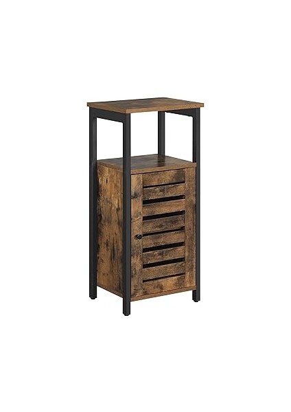 Vasagle Yan Dolap, Komodin, Sağlam, 2 Açık Raflı Komodin, Endüstriyel Tasarım Komodin, Oturma Odası