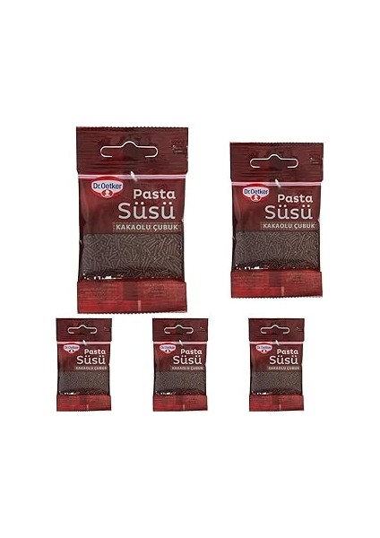 Dekor Pasta Süsü Kakaolu Çubuk 10 gr 5'li Paket