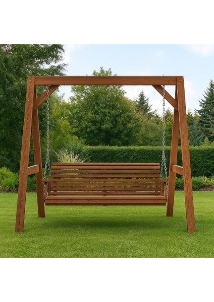 Doğal Çam Ağacından Imal – Iki Kişilik Ahşap Salıncak (145X210x60x55 Cm) fiyatları