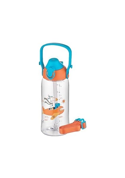Uzspace 730ML Tritan Tek Kapak Çift Kullanım Pipetli/pipetsiz Askı Aparatlı Tritan Su Mataras