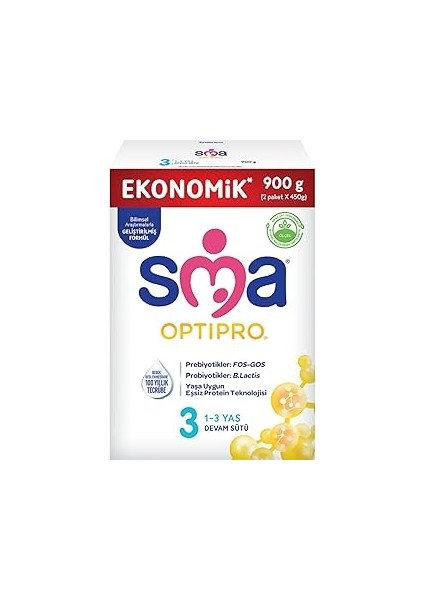 Sma Optipro 3 (1-3 Yaş) Devam Sütü 900 gr