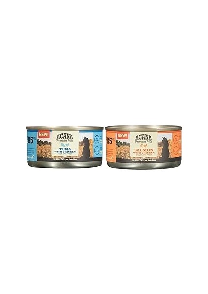 Acana Premium Pate (Ezme) Konserve Yaş Maması, Tuna Balıklı ve Tavuklu, 85 gr & Acana Premium
