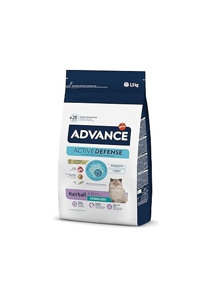 Advance Sterilized Hairball Hindili Kısır Maması, 1.5 kg