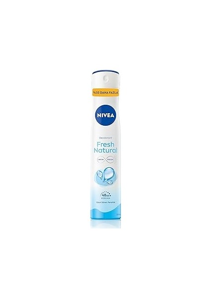 Kadın Sprey Deodorant Fresh Natural Ter ve Ter Kokusuna Karşı 48 Saat Deodorant Koruması 200M