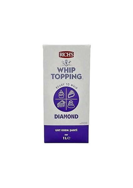 Rich's Whip Topping Ready To Whip - Bitkisel Yağlı Şekerli Krem Şanti - 1 L