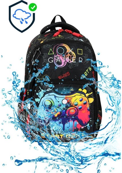 Ilkokul Çantası 3'lü Set 42*30 cm Beslenme Çantası Kalem Kutusu Ortopedik Gamer Erkek Çocuk modelleri