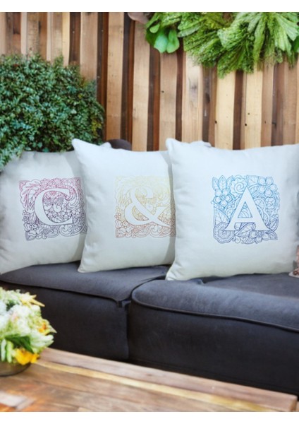 Voz No Jardim - Girassol - Monogram Nakışlı Kırlent Kılıfı fırsatları
