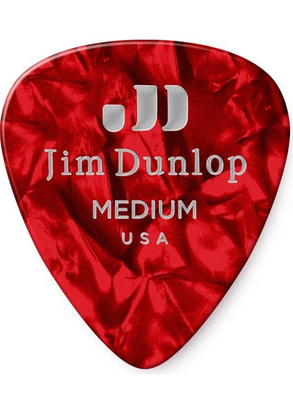Jim Dunlop 483R09MD Celluloid Red Pearloid Pena (Medium)