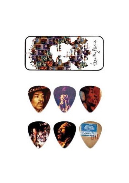 Jim Dunlop Jimi Hendrix Hear My Music 6lı Pena Seti (Medium)