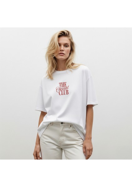 Oversiz Baskılı T-Shirt The Social Club