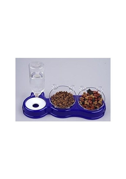 Glipet Çift Hazneli- 3' Lü Beslenme ve Su Kabı Lacivert 500ML 36 * 21 * 16 cm