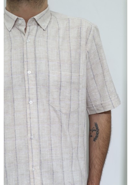 Fistan Store Erkek Ekose Kareli Klasik Kesim Rahat Kalıp Tek Cepli Kısa Kollu Yazlık Gömlek fiyatları