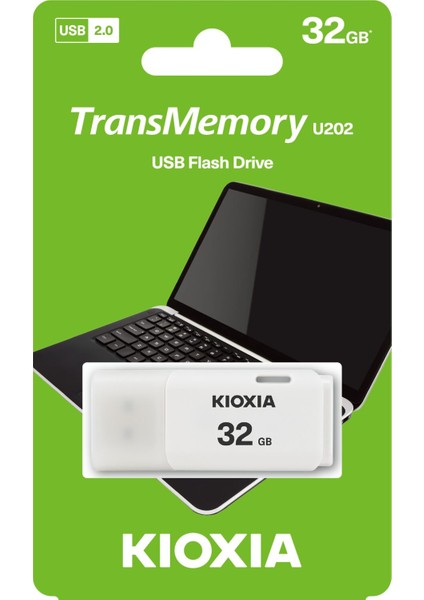 32GB Usb2.0 Kıoxıa Beyaz USB Bellek LU202W032GG4