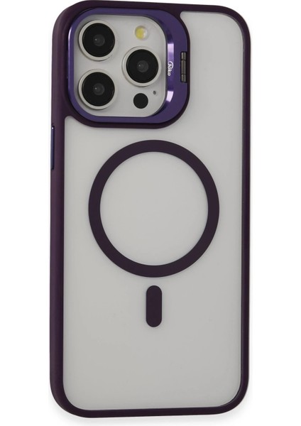 Iphone 14 Pro Kılıf Roblox Lens Magsafe Standlı Kapak - Derin Mor Sptgl