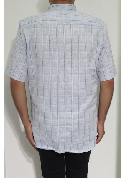 Fistan Store Erkek Ekose Kareli Klasik Kesim Rahat Kalıp Tek Cepli Kısa Kollu Yazlık Gömlek modelleri