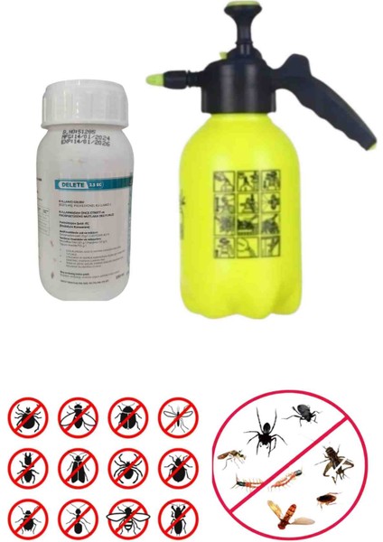 Bahçe Açık Alan Haşere Böcek Sinek Ilaçlama Seti Delete 2. 5EC250ML/ 2LT Pompa