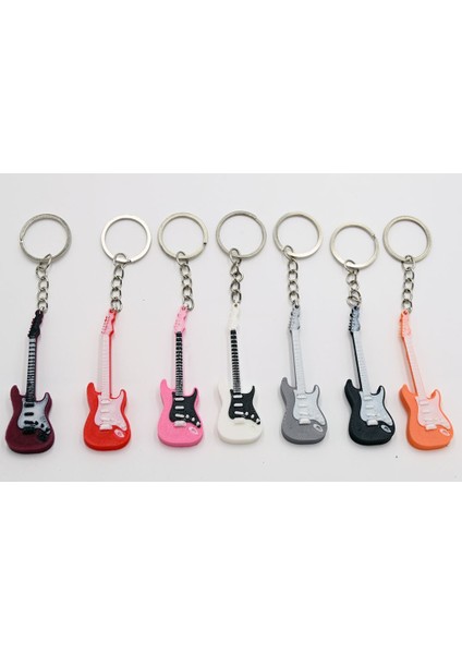 Gri Beyaz Elektro Gitar Anahtarlık