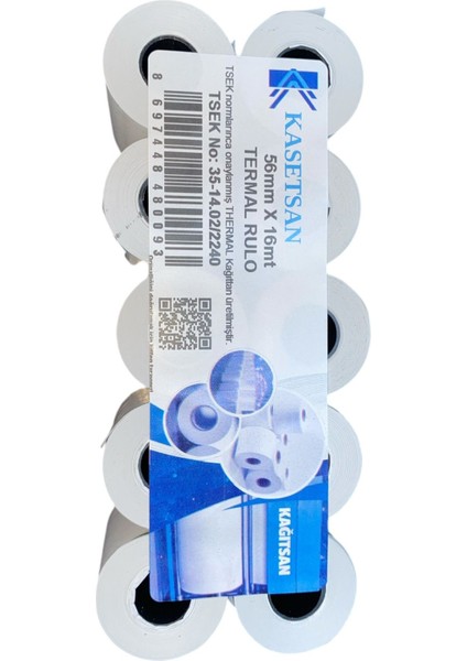 Eba Kağıt - Kasetsan Termal Pos Rulosu 56X16 (210 Adet) Dayanıklı Ürün