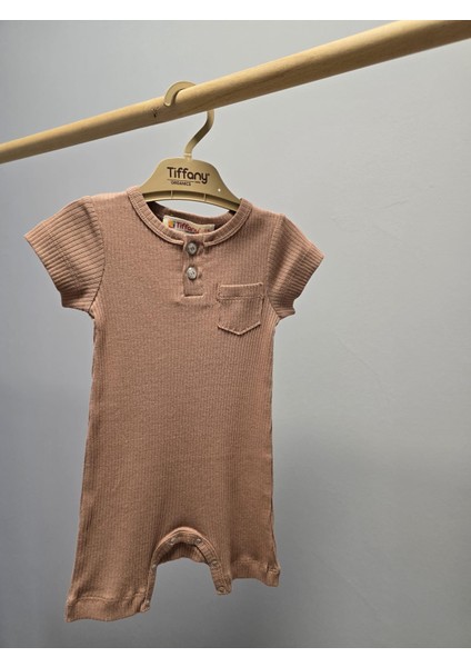 Tiffany Tulum Kısa Cepli Rompy Modal Organik Theme Açık Somon