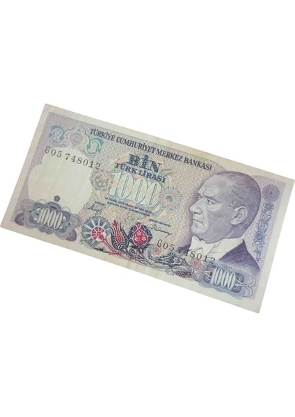 G Serisi 7. Emisyon 1000 Türk Lirası Eski Koleksiyon Kağıt Para. Eski Para. Antika Para. Darpane Hobi Hediye Antika Darpane