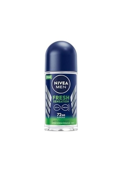 Men Fresh Sensation Roll On Deodorant 50 Ml,72 Saat Anti-Perspirant Koruma