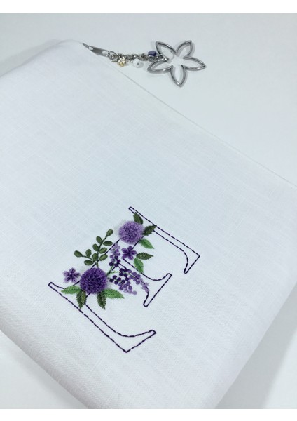 Majestic Blooms - Mor Monogram Harfli Portföy Çanta fırsatları