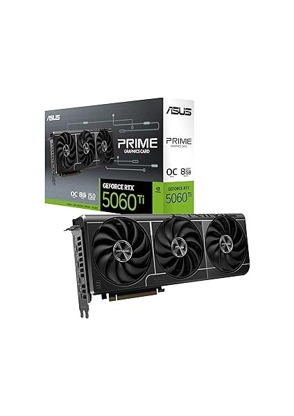 Prime RTX5060TI O8G Nvidia Geforce Rtx 5060 Ti-8g-8gb Gddr7 128BIT Oc HDMI 3xdp-Dlss4 Ekran Ka