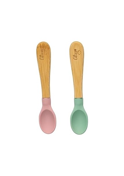 Citron 2'li Organik Kaşık Seti - Green/pink 1073667