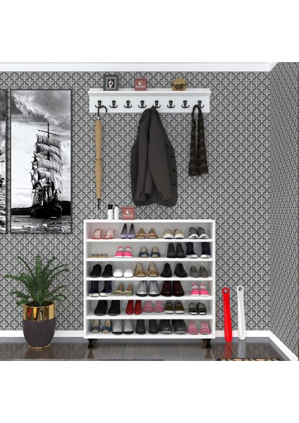 Kenzlife Ayakkabılık Merkub6 Crdbyz 98*100*32 Kapaklı 6 Raflı 30 Çift Ayakkabı Kapasitesi fiyatları