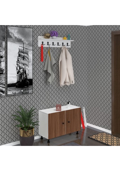 Kenzlife Portmanto Ayakkabılık ve Askılık Sandal3 Cvzbyz 53*120*32 Onsekiz Çift Ayakkabı Kapasitesi