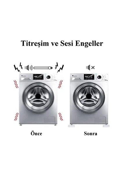 4 Adet Çamaşır Makinesi Ayağı Titreşim Gürültü Hareket Önleyici Mobilya Yükseltici modelleri