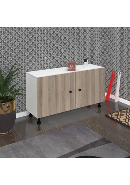 Kenzlife Ayakkabılık Yemeni3 Crdbyz 53*120*32 Kapaklı 3 Raflı 18 Çift Ayakkabı Kapasitesi