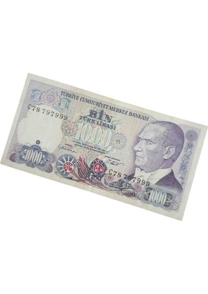 C Serisi 7. Emisyon 1000 Türk Lirası Eski Koleksiyon Kağıt Para. Eski Para. Antika Para. Darpane Hobi Hediye Antika Darpane