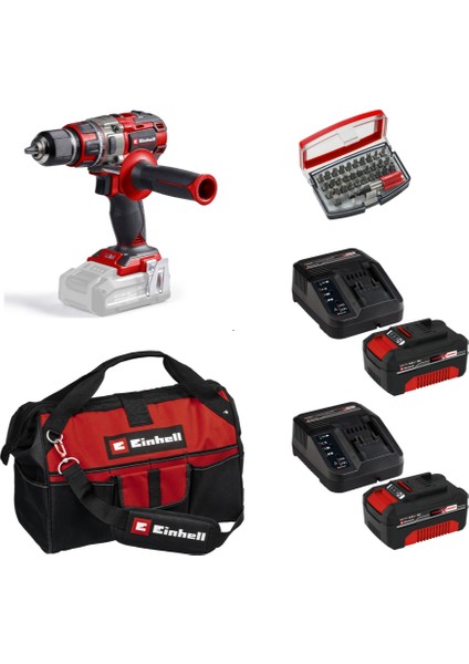 Tp-Cd 18/80 Li Bl Solo Darbesiz Vidalama + 2 x 4 Ah Akü ve 32 Parça Uç Seti (45/29 kumaş çanta)