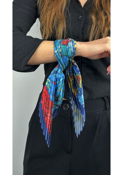 , Duyarlılık Etiketi ve Çok Renkli, Piliseli (Katlamalı) Fular 30, 48cmx48cm fiyatları
