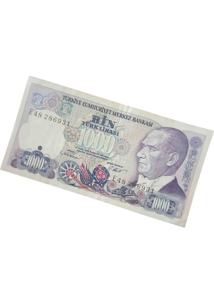 E Serisi 7. Emisyon 1000 Türk Lirası Eski Koleksiyon Kağıt Para. Eski Para. Antika Para. Darpane Hobi Hediye Antika Darpane